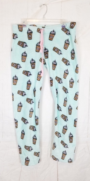 Night fox Coffee fleece pajama bottoms - Picture 1 of 7